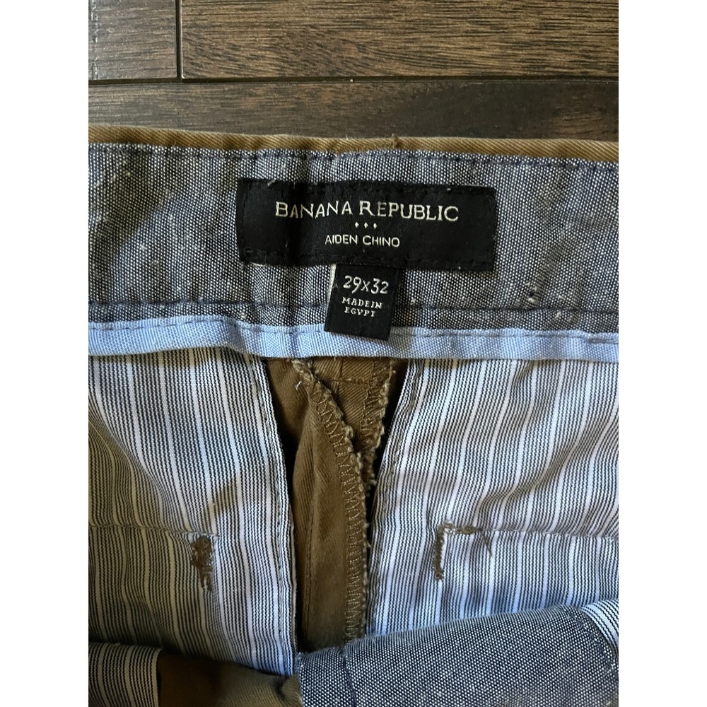 Banana Republic Pants Men's 29x32 Brown Chino Aiden Slim Fit Straight Leg - Picture 3 of 9